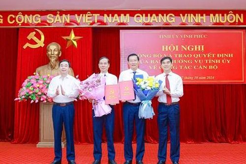 Vĩnh Phúc công bố quyết định của Ban Thường vụ tỉnh về công tác cán bộ