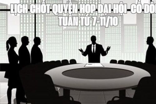 Tin chứng khoán: 11 doanh nghiệp chốt quyền họp đại hội cổ đông tuần này