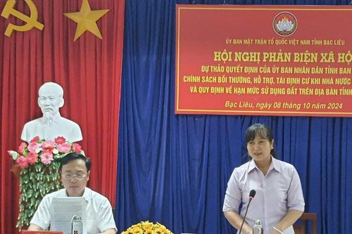 Ủy ban MTTQ Việt Nam tỉnh Bạc Liêu phản biện quyết định, quy định của UBND tỉnh