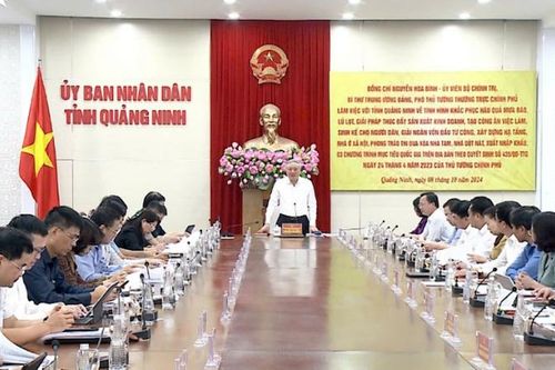 Phó Thủ tướng Thường trực Chính phủ Nguyễn Hòa Bình làm việc với tỉnh Quảng Ninh