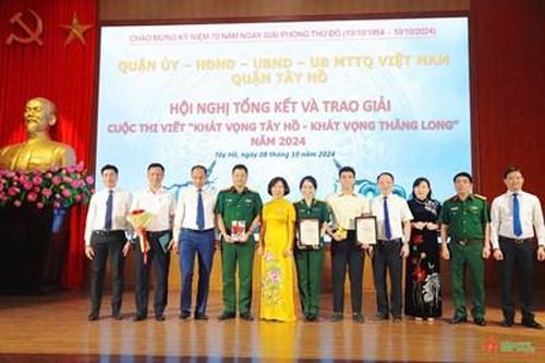 Trao giải Cuộc thi viết 'Khát vọng Tây Hồ - Khát vọng Thăng Long' năm 2024
