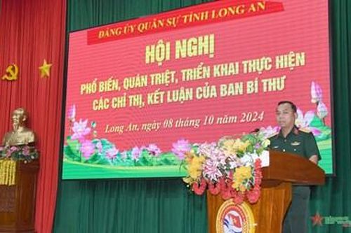 Đảng ủy Quân sự tỉnh Long An quán triệt, phổ biến các văn bản của Ban Bí thư