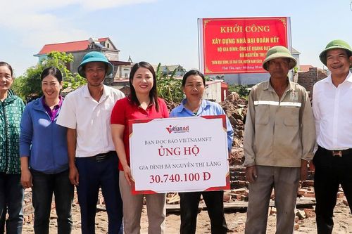 Bà Nguyễn Thị Lăng ở Hải Dương được bạn đọc ủng hộ tiền xây nhà