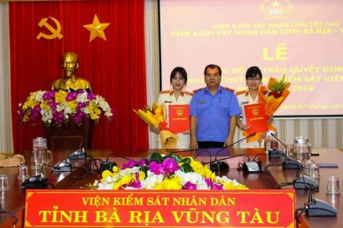 VKSND tỉnh Bà Rịa - Vũng Tàu trao Quyết định bổ nhiệm Kiểm sát viên sơ cấp