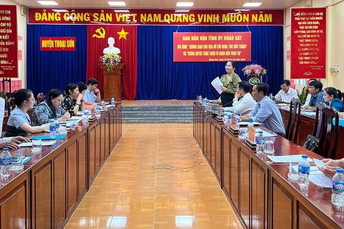 Khảo sát mô hình 'Không gian văn hóa Hồ Chí Minh, Tôn Đức Thắng' và 'Chính quyền thân thiện vì Nhân dân phục vụ' tại huyện Thoại Sơn