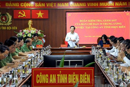 Đoàn kiểm tra Ban Chỉ đạo 35 Trung ương làm việc tại Công an tỉnh