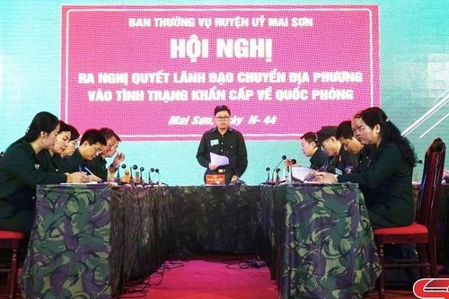 Tổng duyệt diễn tập khu vực phòng thủ huyện Mai Sơn