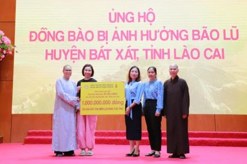 Quan Âm tu viện (Q.Phú Nhuận) hỗ trợ hơn 2,8 tỷ đồng đến bà con vùng bão lũ các tỉnh miền Bắc