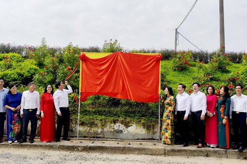 Gắn biển công trình 'Dân vận khéo' tuyến đê kiểu mẫu tại huyện Đan Phượng