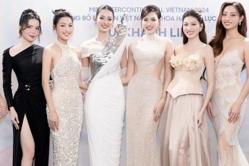 Hình ảnh dàn mỹ nhân chúc mừng Á hậu Bùi Khánh Linh nhận sash Miss Intercontinental Vietnam 2024