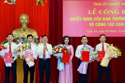 Tỉnh ủy Nghệ An điều động, luân chuyển, bổ nhiệm nhiều cán bộ chủ chốt