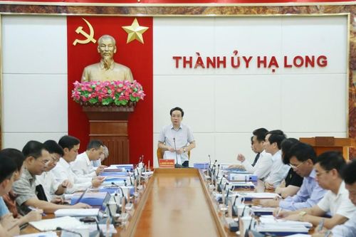 Phó Chủ nhiệm Ủy ban Kiểm tra Trung ương làm việc với Ban Thường vụ Thành ủy Hạ Long