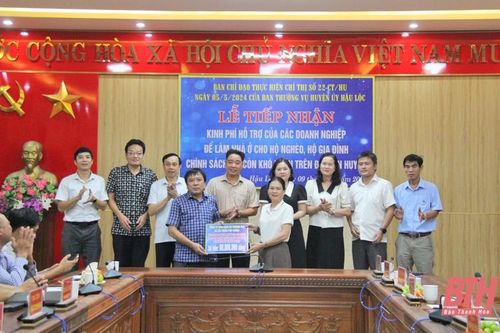 Hậu Lộc: Tiếp nhận gần 1 tỷ đồng hỗ trợ của doanh nghiệp làm nhà ở cho hộ nghèo, gia đình chính sách, hộ khó khăn về nhà ở