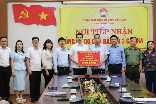 Đồng Nai trao 4 tỷ đồng ủng hộ tỉnh Phú Thọ khắc phục thiệt hại do bão số 3