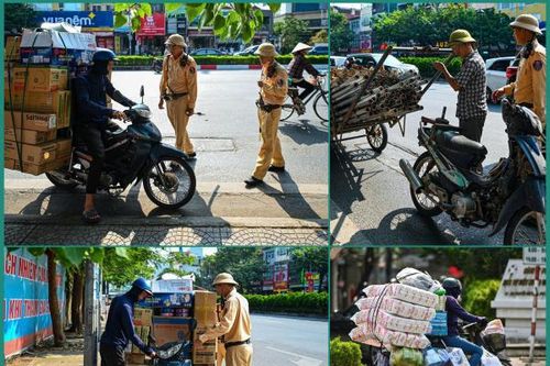 Nghìn lẻ lý do biện minh của người đi xe máy, xe ba gác chở hàng cồng kềnh