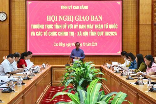 Thường trực Tỉnh ủy giao ban với Ủy ban Mặt trận Tổ quốc và các tổ chức chính trị - xã hội quý III
