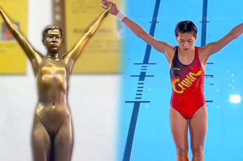 Tượng 'nữ hoàng nhảy cầu Trung Quốc' bị chê xấu, giống mỗi nốt ruồi