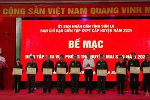 Huyện Mai Sơn (Sơn La) hoàn thành xuất sắc nhiệm vụ diễn tập khu vực phòng thủ năm 2024