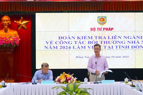 Đoàn kiểm tra của Bộ Tư pháp làm việc tại Đồng Nai về công tác Bồi thường nhà nước