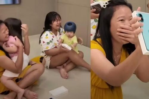 Người giúp việc được chủ thưởng điện thoại đắt tiền, vui mừng chảy nước mắt