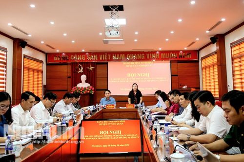Đoàn kiểm tra của Ban Thường vụ Tỉnh ủy làm việc với Ban Thường vụ Huyện ủy Nho Quan