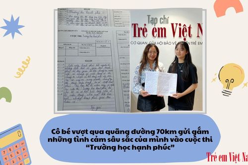 Cô học trò Bắc Giang vượt 70 km nộp bài dự thi Trường học hạnh phúc