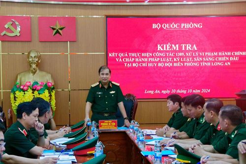 Bộ Quốc phòng kiểm tra kết quả thực hiện công tác 1389 tại BĐBP Long An