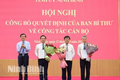 Ninh Bình: Công bố Quyết định của Ban Bí thư về công tác cán bộ