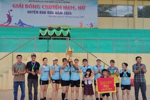 Nông trường Đoàn Kết và xã Adơk vô địch Giải Bóng chuyền huyện Đak Đoa
