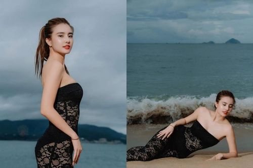 'Đánh đu' với váy ren, em gái Lê Công Vinh khoe body miễn chê