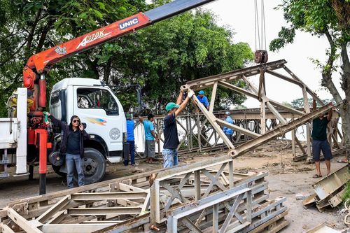 Gấp rút sửa chữa, đưa cầu phao Ninh Cường hoạt động trở lại sau 1 tháng bị đứt