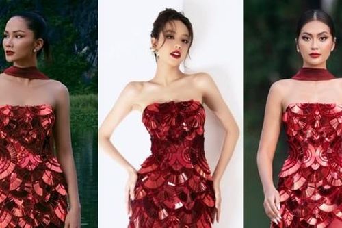 Thanh Thủy khác biệt khi mặc cùng thiết kế với H'Hen Niê và Miss Cosmo 2024
