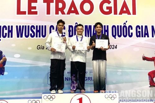 Vận động viên Lạng Sơn đoạt 9 huy chương tại Giải vô địch wushu các đội mạnh quốc gia năm 2024
