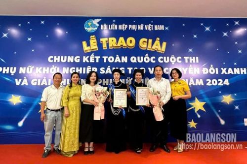 Dự án 'Chăn nuôi gà thảo dược vi sinh dưới tán hồi' giành giải nhất cuộc thi 'Phụ nữ khởi nghiệp sáng tạo và chuyển đổi xanh' năm 2024