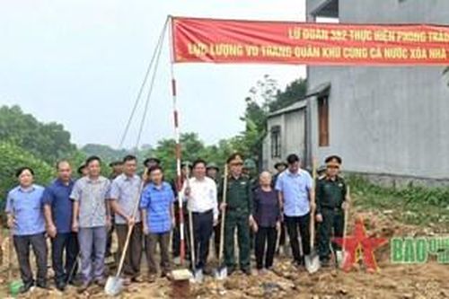 Lữ đoàn pháo binh 382, Quân khu 1 phối hợp khởi công xây dựng nhà đại đoàn kết