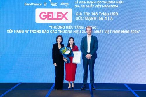 Năm thứ 2 liên tiếp, GELEX trong Top 100 thương hiệu giá trị nhất Việt Nam