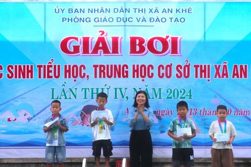 An Khê: 147 vận động viên tham gia Giải bơi học sinh Tiểu học, Trung học cơ sở