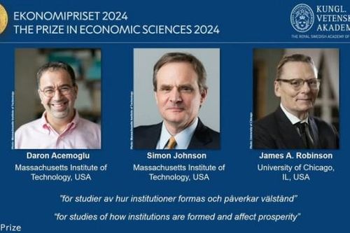 Giải Nobel Kinh tế 2024 gọi tên các nghiên cứu về thiết chế xã hội và sự thịnh vượng