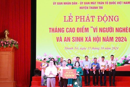 Huyện Thanh Trì: gần 3 tỷ đồng ủng hộ Quỹ 'Vì người nghèo' tại lễ phát động