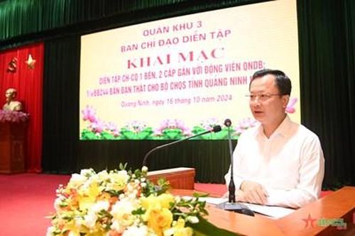 Khai mạc diễn tập Chỉ huy - Cơ quan 1 bên, 2 cấp cho Bộ CHQS tỉnh Quảng Ninh