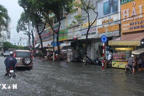 Nhiều tuyến đường nội ô thành phố Bạc Liêu ngập sâu sau mưa lớn
