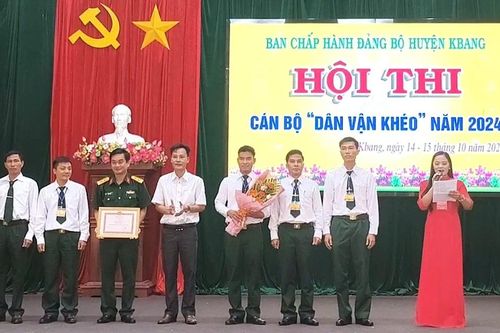 Đảng bộ Quân sự huyện Kbang đạt giải nhất Hội thi cán bộ dân vận khéo
