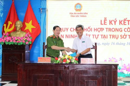 Ký kết Quy chế phối hợp trong công tác đảm bảo an ninh trật tự tại trụ sở TAND