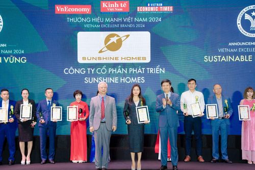 Sunshine Homes được vinh danh Top thương hiệu mạnh - phát triển bền vững 2024