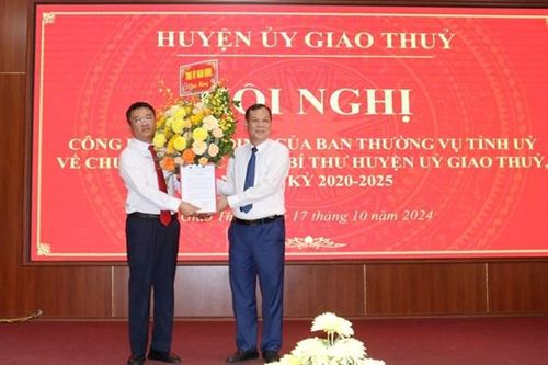 Nam Định: Bổ nhiệm tân Bí thư Huyện ủy Giao Thủy