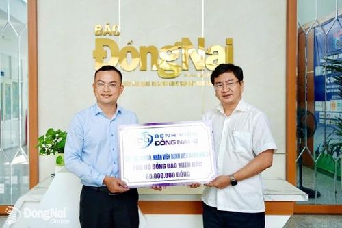 Bệnh viện Đồng Nai 2 ủng hộ 60 triệu đồng hỗ trợ đồng bào miền Bắc khắc phục hậu quả bão lũ
