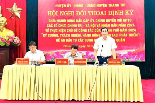 Huyện Thanh Trì: đối thoại giữa người đứng đầu cấp ủy, chính quyền và đại diện Nhân dân