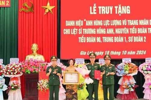 Truy tặng danh hiệu Anh hùng LLVTND cho nguyên Sư đoàn trưởng Sư đoàn 2 Trương Hồng Anh