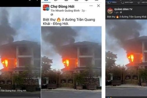 Thực hư vụ cháy biệt thự lan truyền trên mạng xã hội ở Quảng Bình