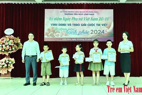 Trường Tiểu học Lĩnh Nam vinh danh và trao giải cuộc thi viết 'Trường học hạnh phúc' 2024